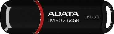 флешка A-DATA 64GB UV150 USB3.0 черный (AUV150-64G-RBK)