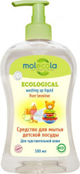 Средство для мытья детской посуды MOLECOLA Средство для мытья детской посуды Pure Sensitive 500 мл, 9011