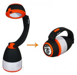 Фонарь-трансформер прожекторный ЕРМАК Фонарь-трансформер прожекторный, 1+10 SMD LED, 6 режимов, 13х8,5х15,5см, 3хАА, пластик, металл 225-005