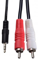 Кабель VS (R010) Jack3.5мм вилка-2xRCA вилка черный