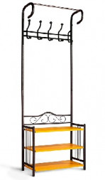 Вешалка SHEFFILTON M-306 металл/ЛДСП черный муар/бук (820868)