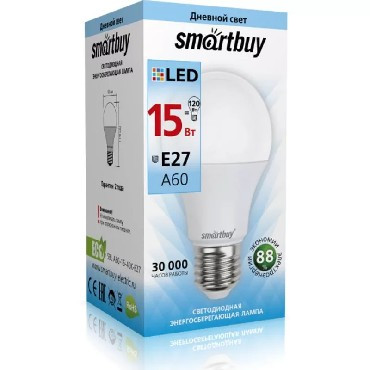 Светодиодная лампа SMARTBUY (SBL-A60-15-40K-E27) 15W/4000/E27