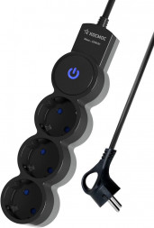 Удлинитель КОСМОС YKsm1.5m-3g-Z-V10A-B Черный/серый