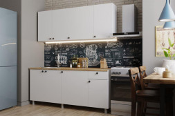 Кухонный гарнитур НК-МЕБЕЛЬ ДЕМИ кухонный гарнитур 180 Белый 76144509 (5 кор.)