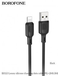 Кабель BOROFONE (6941991115530) BX113i 3m USB 2.4A для Lightning - 3м , черный