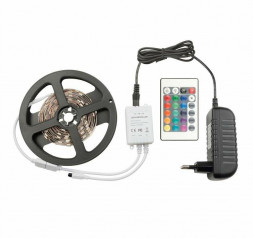 светодиодной ленты VOLPE (10774) ULS-Q221 5050-60LED/m-IP20-3M-RGB RRP36C24 Комплект светодиодной ленты с адаптером и кон