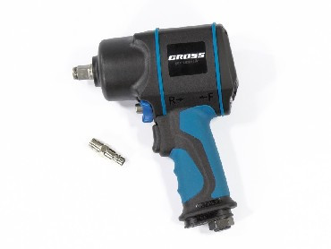 Пневмоинструмент GROSS Гайковёрт пневматический ударный G1285, 1/2&quot;,TwinHammer, 1220Нм, 6500 об/мин, композитный 5744