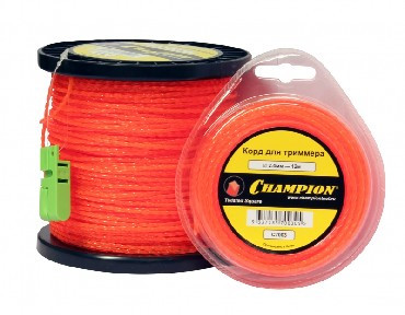 Леска для триммера CHAMPION C7003 - корд трим. Twisted Square 2.4мм* 12м (витой квадрат)