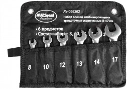 Набор ключей AV STEEL 6предм. в сумке AV-035362 8-17мм