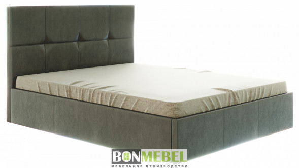 Кровать BONMEBEL Кровать Куба с подъемным механизмом 1600х2000 кожзам: серый (5 пак.)