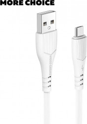 Кабель MORE CHOICE (4627151192796) K22mUSB 2.0A microUSB белый - 1,0m