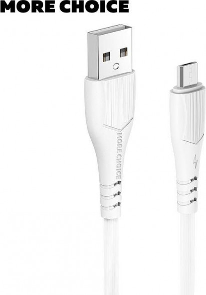 Кабель MORE CHOICE (4627151192796) K22mUSB 2.0A microUSB белый - 1,0m
