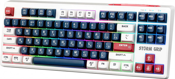 Клавиатура DEFENDER (45188) Storm Grip GK-188 RU,белый/синий