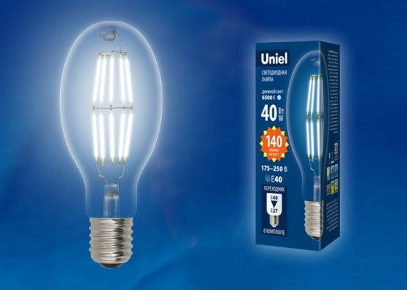 ЛАМПЫ СВЕТОДИОДНЫЕ (ЦОКОЛЬ - E27, Е40) UNIEL (UL-00003762) LED-ED90-40W/NW/E40/CL GLP05TR
