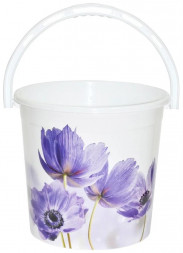 Ведро VIOLET Ведро 10л с декором &quot;Синие маки&quot; 110130
