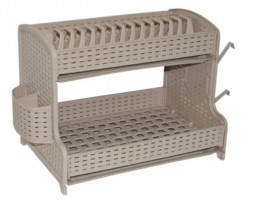 Сушилка для посуды VIOLET РОТАНГ Сушилка для посуды 2-х ярусная латте 270220