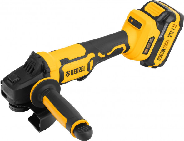 Углошлифовальная машина аккумуляторная DENZEL Машина шлифовальная угловая аккумуляторная бесщет. AGH-BL-20-125, Li-Ion, 20 В// DENZEL Машина шлифовальная угловая аккумуляторная бесщет. AGH-BL-20-125, Li-Ion, 20 В//