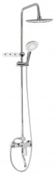 Душевая система CONSUL 4975 Смеситель+стойка душевая тропический душ с двумя лейками