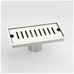 Сливной трап САНАКС 40045 Трап 500х68 мм, нержавеющая сталь, линейный, вертикальный, крышка решётка - цвет ЧЁРНЫЙ, с сухим затвором