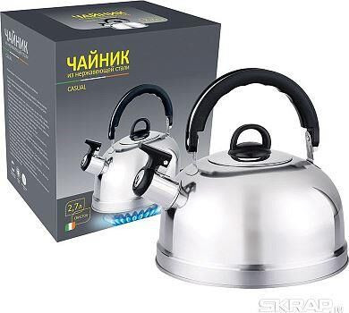 БЕЗ ТМ Чайник Casual, объем 2,7 л, из нерж стали со свистком, зеркальная полировка, (004260) БЕЗ ТМ Чайник Casual, объем 2,7 л, из нерж стали со свистком, зеркальная полировка, (004260)