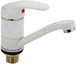 Смесители САНАКС 13073 Смеситель для кухни и раковины, шаровый, поворотный корпус, излив 15 см, цвет БЕЛЫЙ КАМЕНЬ