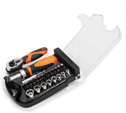 Набор насадок KENDO Набор насадок сменных с ключом трещоткой 1/4&quot; и трещоточной отверткой 35 пр. &quot;KENDO&quot; (арт.2054