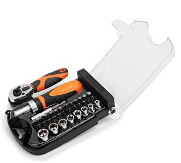 Набор насадок KENDO Набор насадок сменных с ключом трещоткой 1/4&quot; и трещоточной отверткой 35 пр. &quot;KENDO&quot; (арт.2054