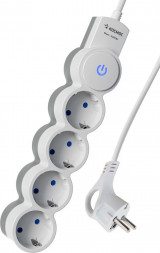Удлинитель КОСМОС YKsm1.5m-4g-Z-V10A-W Белый/серый