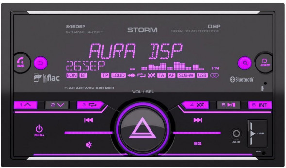 Автомагнитола AURA STORM-846 2-Din USB-ресивер