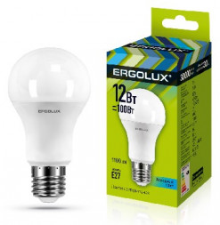 Лампочка светодиодная ERGOLUX LED-A60-13W-E27-4K (Эл.лампа светодиодная ЛОН 13Вт Е27 4500К 172-265В, ПРОМО)