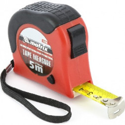 Рулетки MATRIX Рулетка Double fixation, 5 м х 19 мм, обрезиненный корпус, двойная плавная фиксация 31056