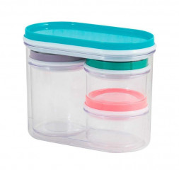 Универсальный набор банок для хранения РЫЖИЙ КОТ Универсальный набор банок для хранения SB-1 (4шт, пластик) (003052)