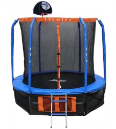 Спортивный инвентарь ЭКОС BT14FT-3 батут 14 с сеткoй, лесенкой и баскетбольным кольцом (010368)