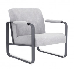 Кресло SHEFFILTON SHT-AMS1-2 серое утро/антрацит иск.замша/металл 185589
