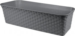 Балконный ящик VIOLET &quot;Ротанг&quot; 63см с дренажем (серый) 356018