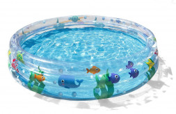 Бассейн надувной BESTWAY Бассейн надувной, ПВХ, 152х30см, 282л, от 2 лет, "Подводный мир", 51004 107-186