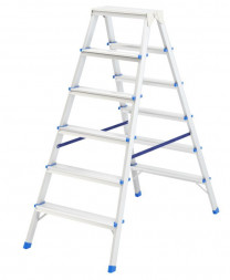 Стремянка СИБРТЕХ Стремянка двусторонняя 6ст., алюминиевая, Россия 97926