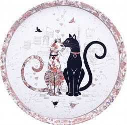 Поднос AGNESS 898-040 Парижские коты 33см