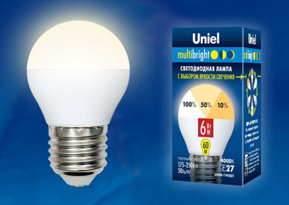 G (Лампы-глобы) UNIEL (UL-00002377) LED-G45-6W/WW/E27/FR/MB PLM11WH