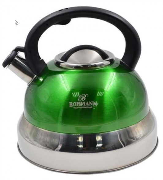 чайник со свистком BOHMANN BH - 9858 G /5л /зеленый цвет(х12)