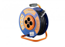 Удлинители GLANZEN EB-50-010, на катушке, с/з, 4 роз - 50м