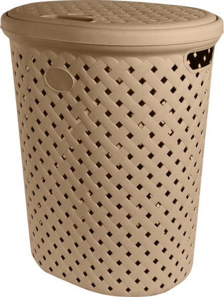 Корзина для белья PLAST TEAM PT408711015 Rattan 42л 415х330х510мм шоколадный мокко