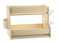 Сушилка для посуды VIOLET РОТАНГ Сушилка для посуды 2-х ярусная слоновая кость 270226