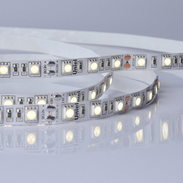 Светодиодная лента UNIEL (UL-00004373) ULS-M25-5050-60LED/m-10mm-IP20-DC12V-14,4W/m-5M-4000K PROFI катушка в герметичной упаковке