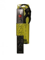 Сетевой фильтр DUWI 32591 8 С/Ф 5 гнезд- 1,5м - черный