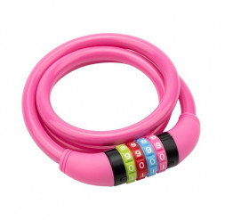 Разное ЧЕТЫРЕ СЕЗОНА (79-0204) ТРОСОВЫЙ КОДОВЫЙ ЗАМОК 100 СМ, РОЗОВЫЙ