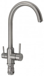 Смеситель кухонный MAGNUS 91114 Смеситель кухонный С-образный гусак , шаровый , с двойным выпуском воды для фильтра, из