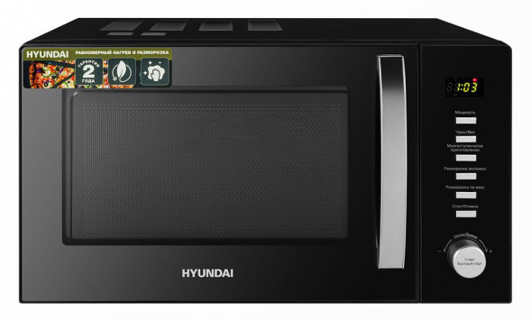 МИКРОВОЛНОВЫЕ ПЕЧИ HYUNDAI HYM-D3028 23л. 900Вт черный/серебристый