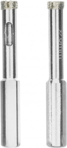 Сверло MATRIX Сверло алмазное по керамограниту, 8 х 67 мм, 3-гранный хвостовик 2 шт.// MATRIX Сверло алмазное по керамограниту, 8 х 67 мм, 3-гранный хвостовик 2 шт.//