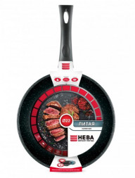Сковорода НЕВА МЕТАЛЛ ПОСУДА 18122 а/пр литая 22см Черный гранит